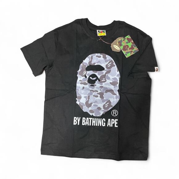 Bape A Bathing Ape Big Ape Head Camo Black T-Shirt size Small NEW - Picture 1 of 9